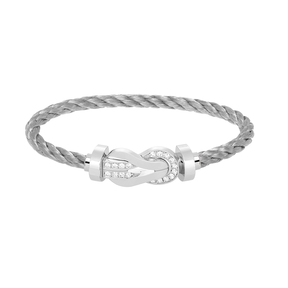 [Everoly JW]CHANCE LARGE 8 FIGURE BUCKLE HALF DIAMOND BRACELET SILVER