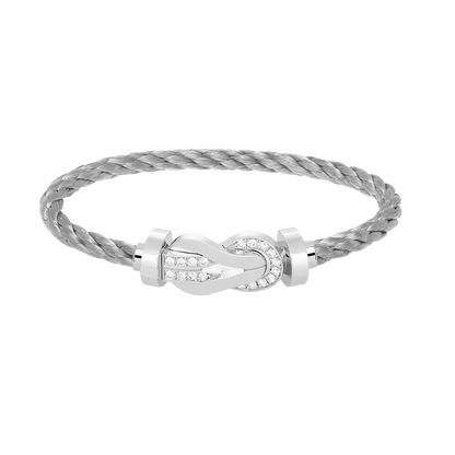 [Everoly JW]CHANCE LARGE 8 FIGURE BUCKLE HALF DIAMOND BRACELET SILVER