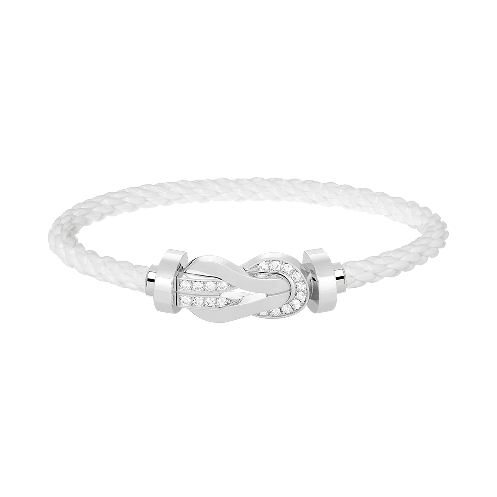 [Everoly JW]CHANCE LARGE 8 FIGURE BUCKLE HALF DIAMOND BRACELET SILVER
