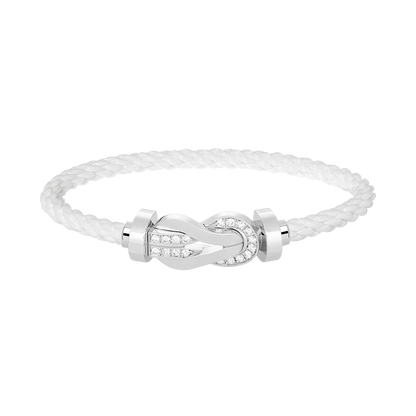 [Everoly JW]CHANCE LARGE 8 FIGURE BUCKLE HALF DIAMOND BRACELET SILVER