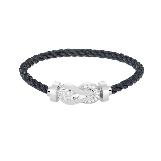 [Everoly JW]CHANCE LARGE 8 FIGURE BUCKLE HALF DIAMOND BRACELET SILVER