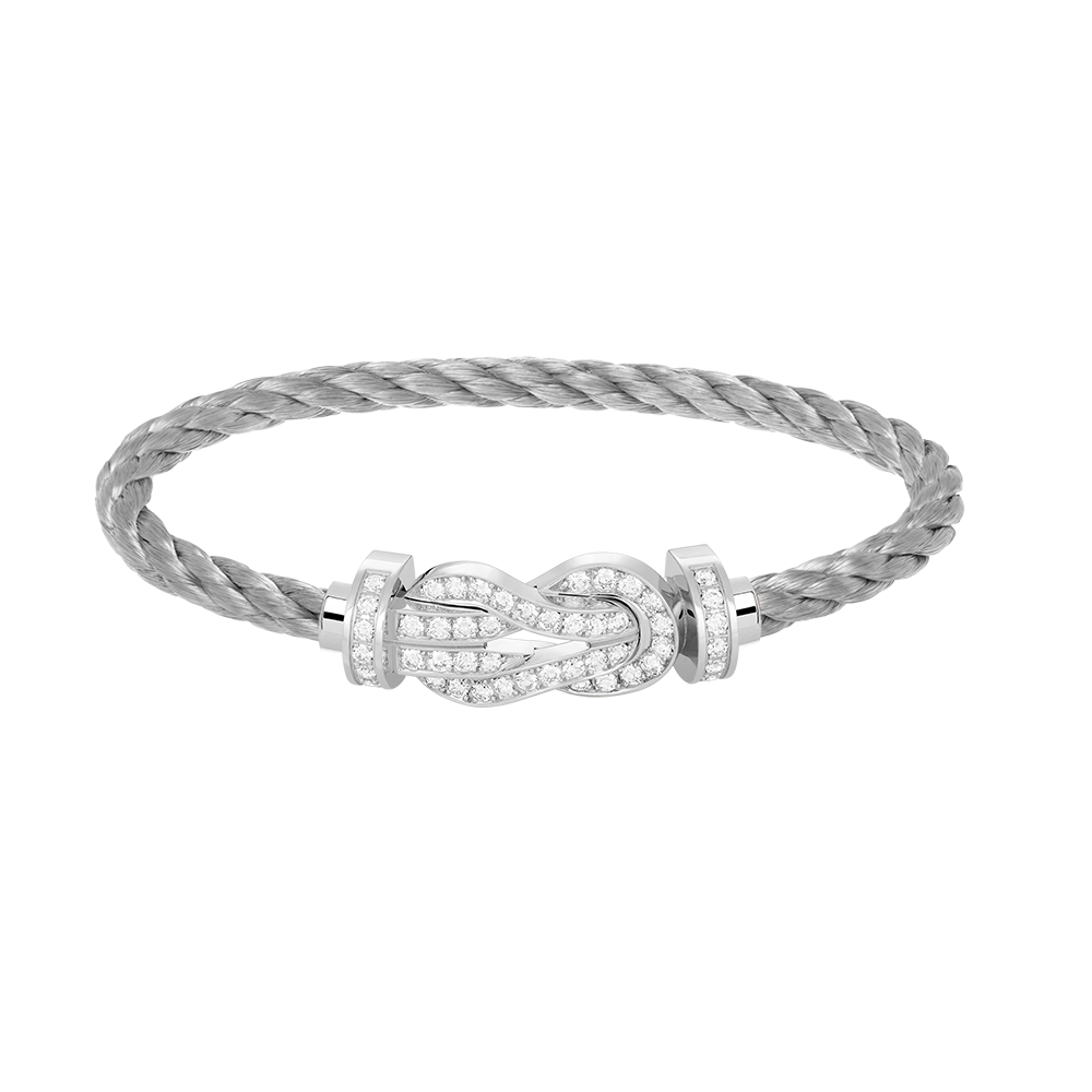 [Elitejewels]CHANCE LARGE 8 FIGURE BUCKLE FULL DIAMOND BRACELET SILVER