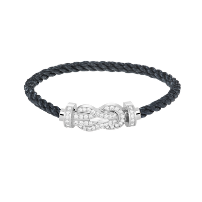 [Everoly JW]CHANCE LARGE 8 FIGURE BUCKLE FULL DIAMOND BRACELET SILVER