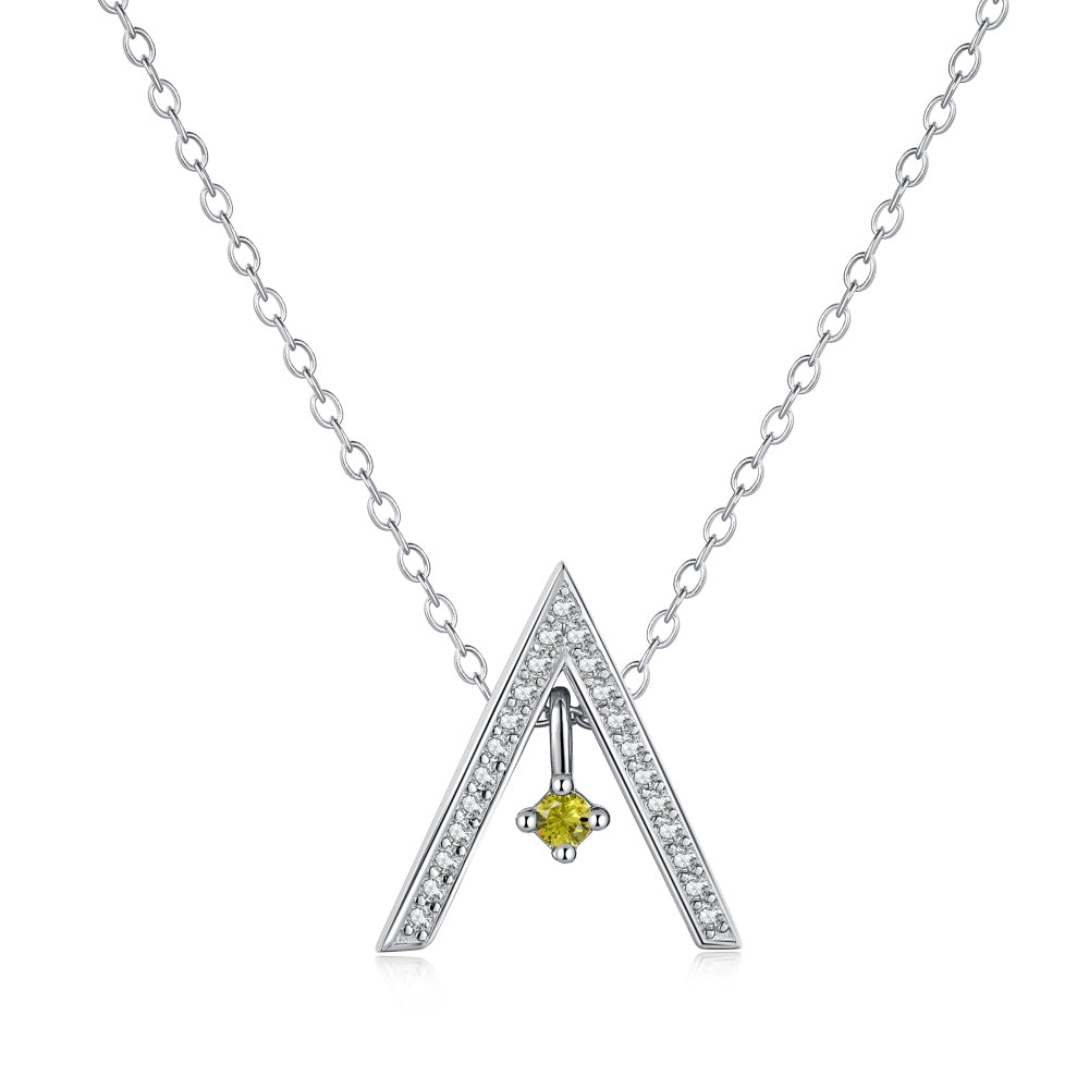 [Everoly JW]輝く「A」シェイプネックレス