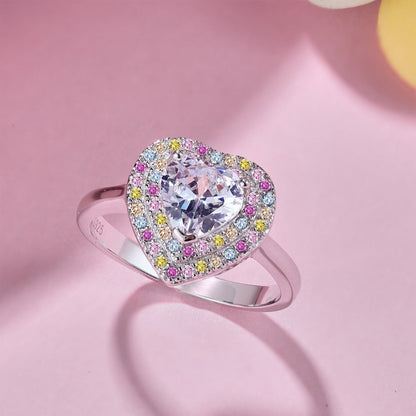 [Everoly JW]Delicate Ebullient Heart Shape Wedding Ring