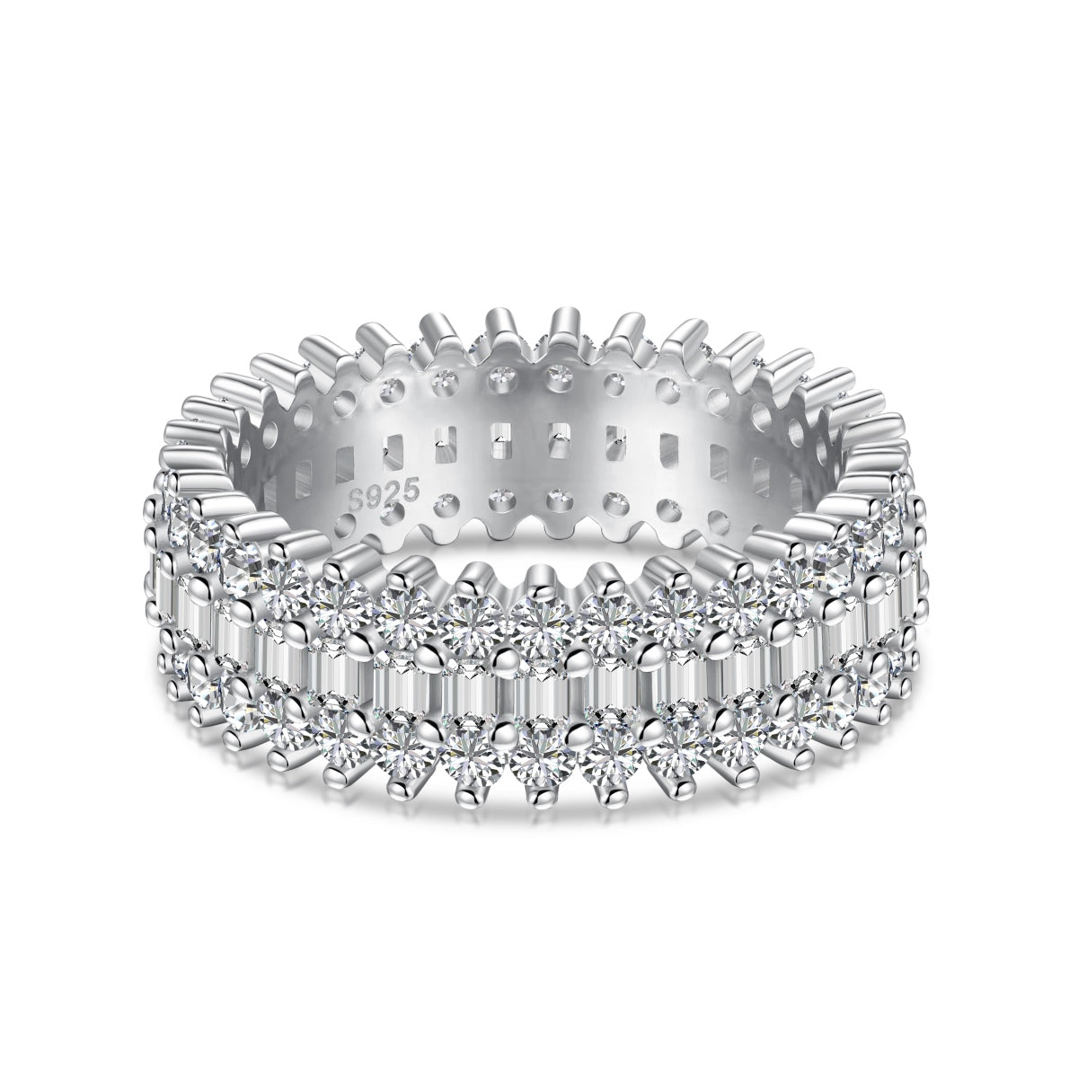 [Everoly JW] Verzierter bunter Radiant Cut Alltagsring