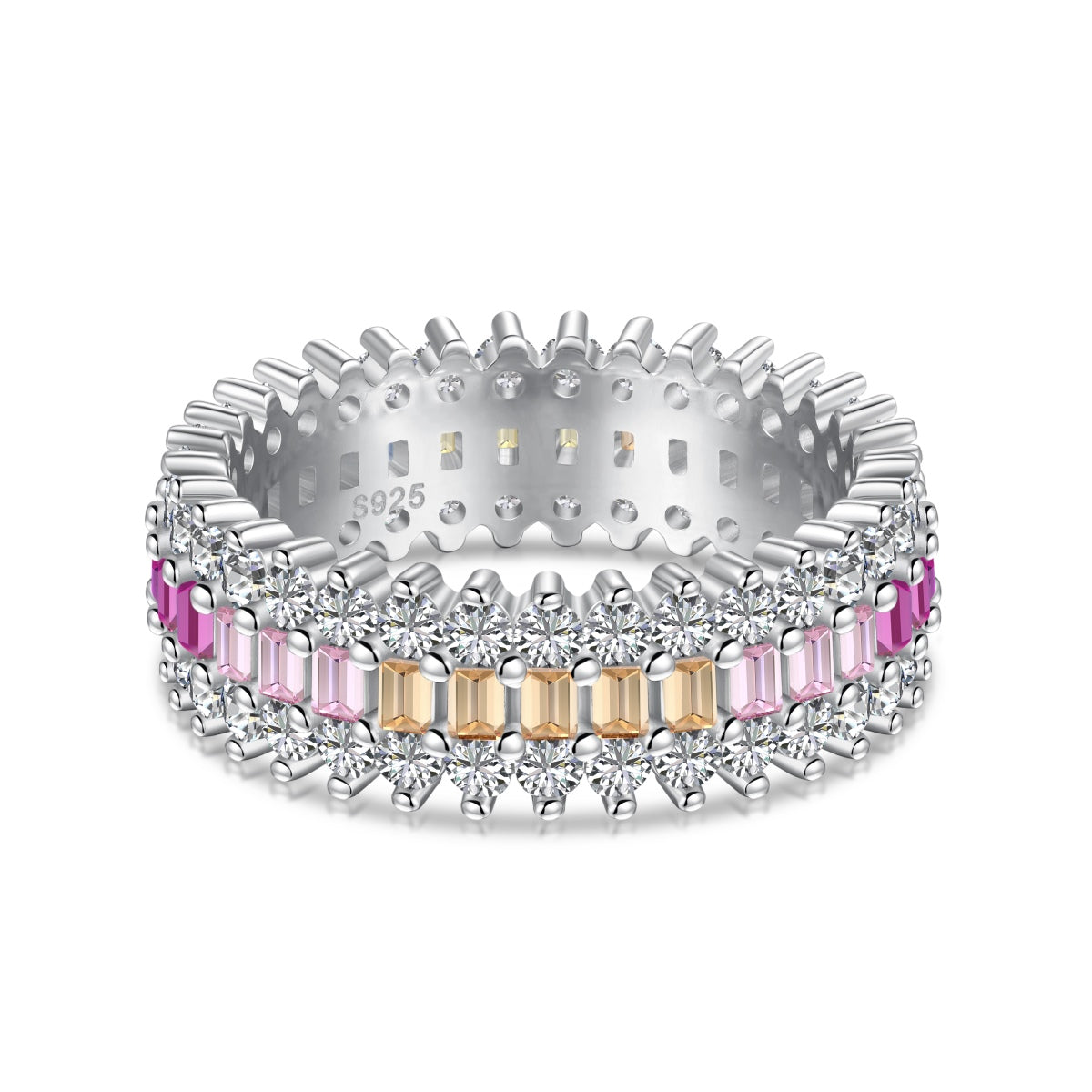 [Everoly JW] Verzierter bunter Radiant Cut Alltagsring