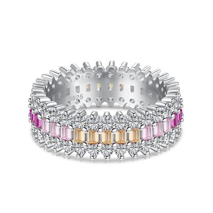 [Everoly JW] Verzierter bunter Radiant Cut Alltagsring