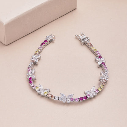 [Everoly JW] Verziertes buntes Schmetterlings-Armband im Rundschliff