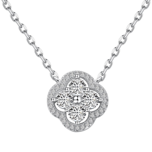 [Elitejewels]Exquisite Necklace With Four-Leaf Clover Flower Design