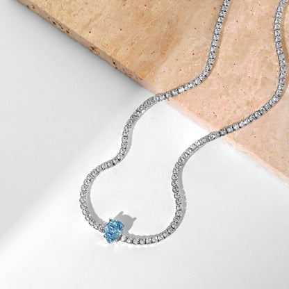 [Everoly JW]1,0 Karat Einzigartige Tenniskette im Birnenschliff