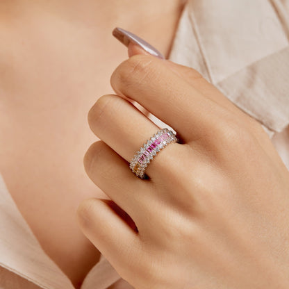 [Everoly JW] Verzierter bunter Radiant Cut Alltagsring