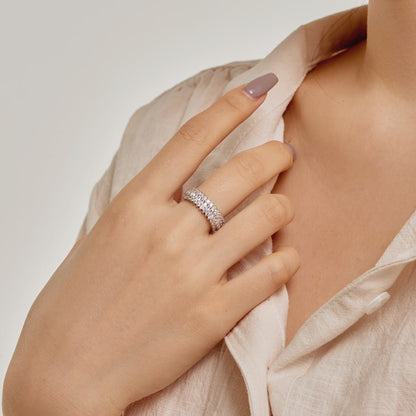 [Everoly JW] Verzierter bunter Radiant Cut Alltagsring