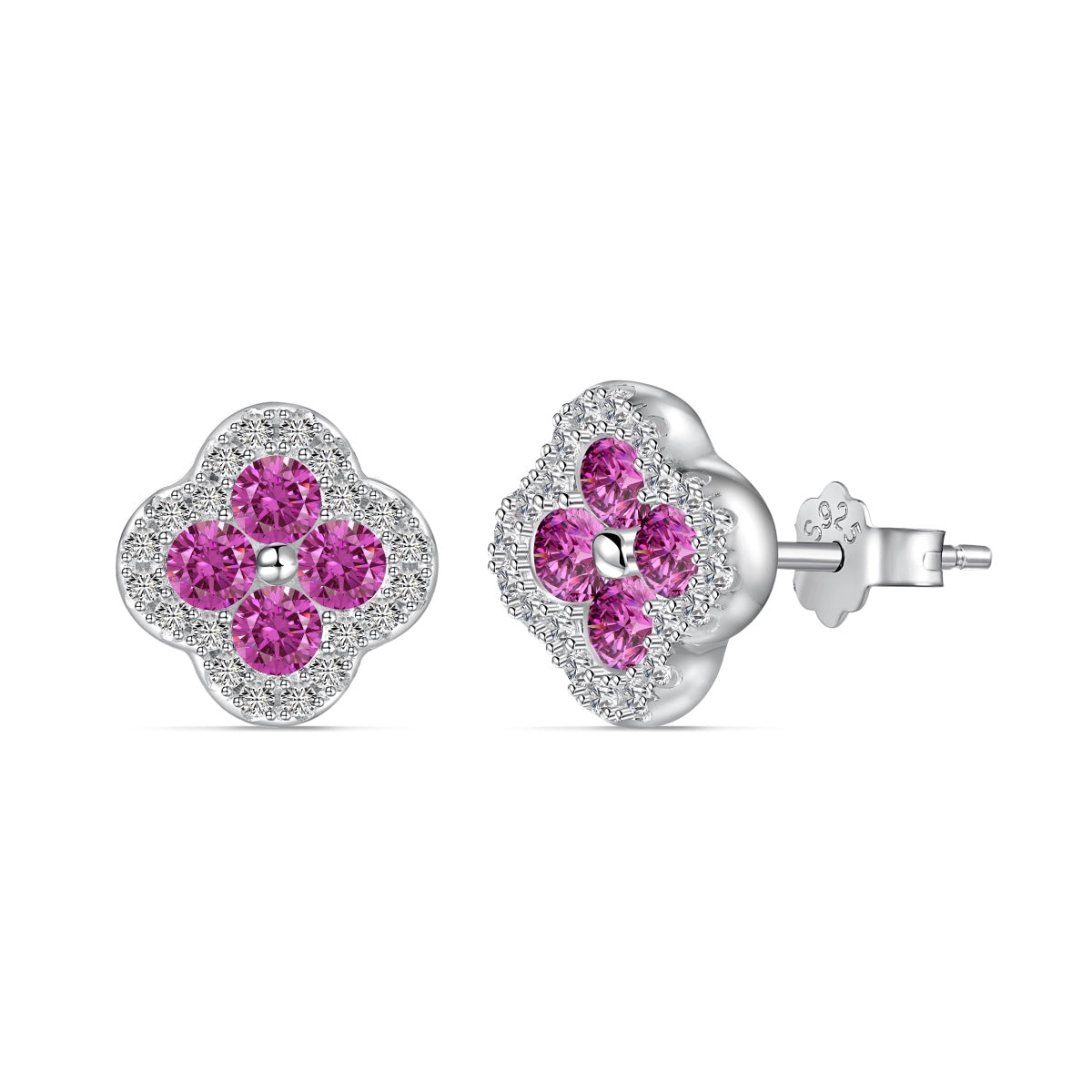 [Elitejewels]Four-Leaf Clover Flower Shaped Earrings