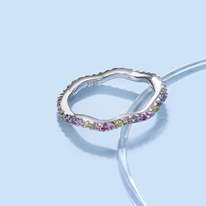 [Everoly JW]Dainty Colorful Round Cut Party Ring