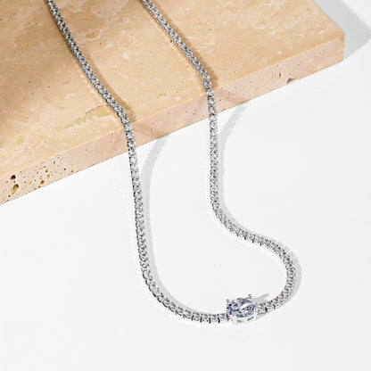 [Elitejewels]1.0 Carat Shining Oval Cut Necklace