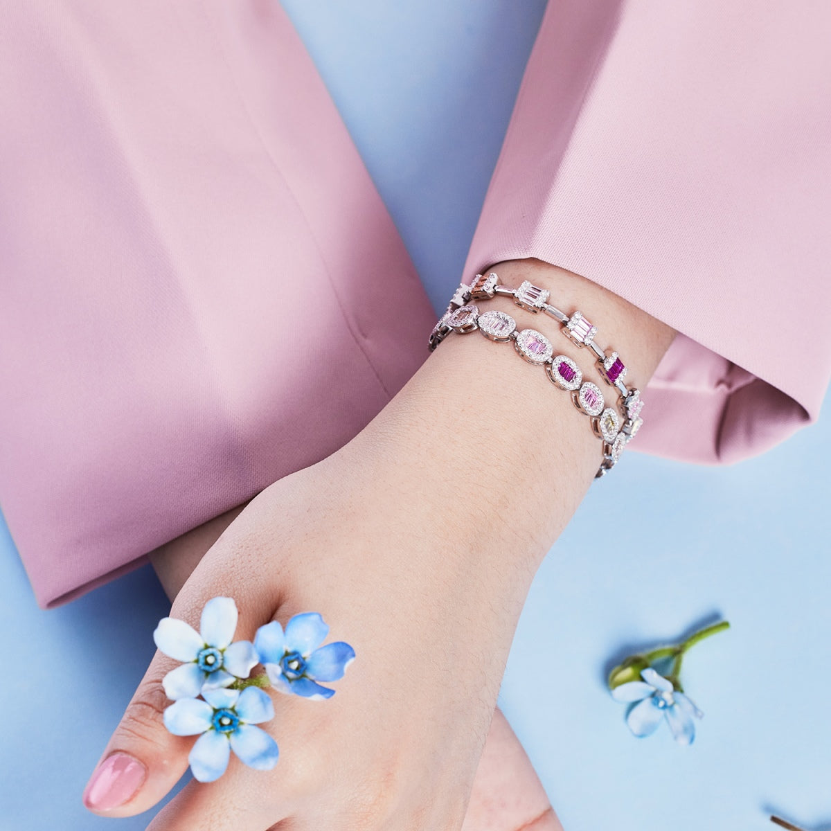 [Everoly JW] Zierliches, bezauberndes Armband im Smaragdschliff