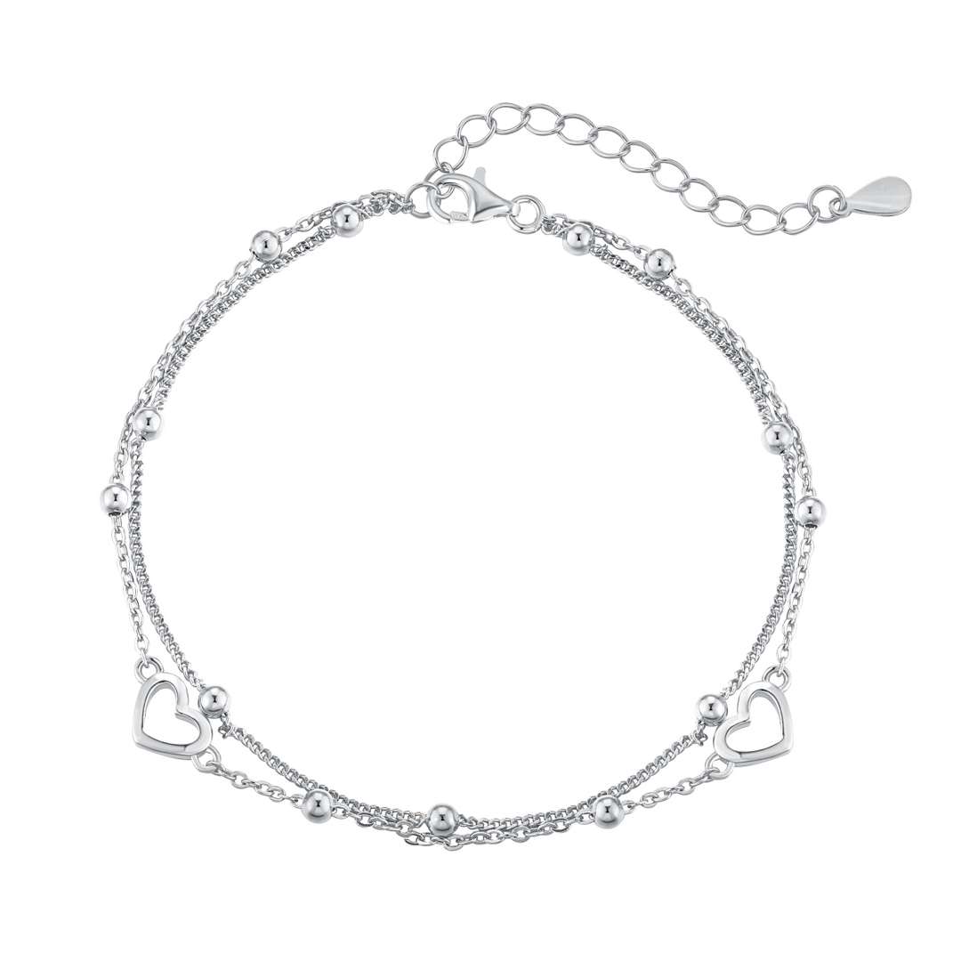 [Everoly JW]繊細なダブルレイヤーラブハートブレスレット
