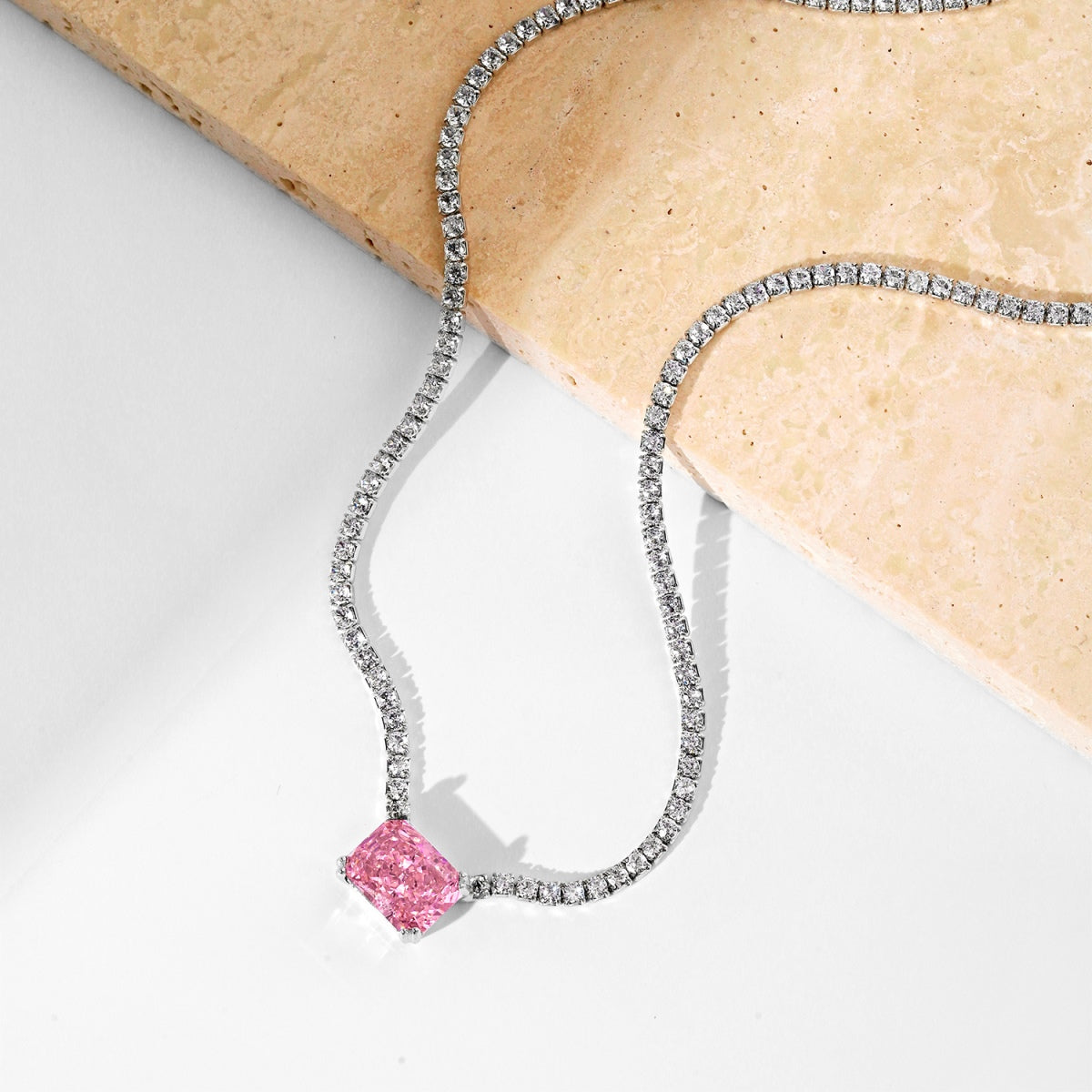 [Everoly JW]4,0 Karat Elegante Halskette im Radiantschliff