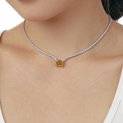 [Everoly JW]4,0 Karat Elegante Halskette im Radiantschliff