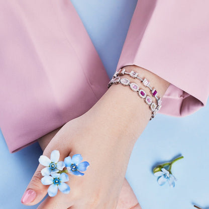 [Everoly JW]Exquisites, verziertes Alltagsarmband im Smaragdschliff