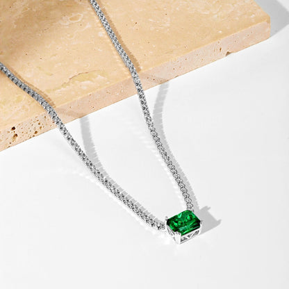 [Everoly JW]4,0 Karat Elegante Halskette im Radiantschliff