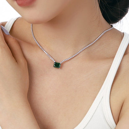[Everoly JW]4,0 Karat Elegante Halskette im Radiantschliff