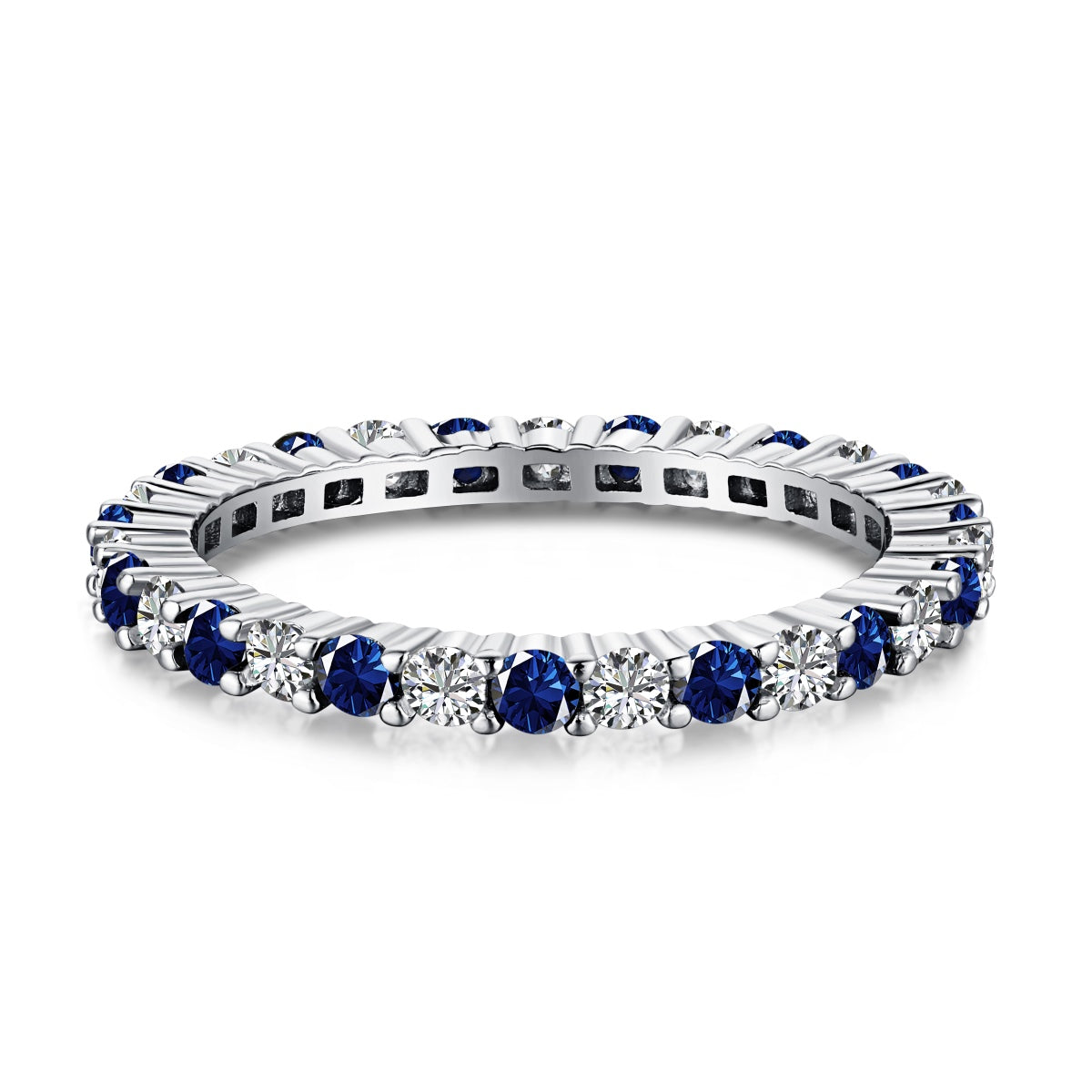 [Everoly JW]Exquisiter bunter Tennisring mit Rundschliff