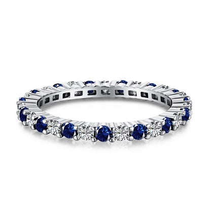 [Everoly JW]Exquisiter bunter Tennisring mit Rundschliff