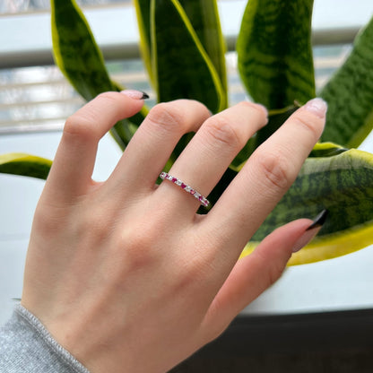[Everoly JW]Exquisiter bunter Tennisring mit Rundschliff