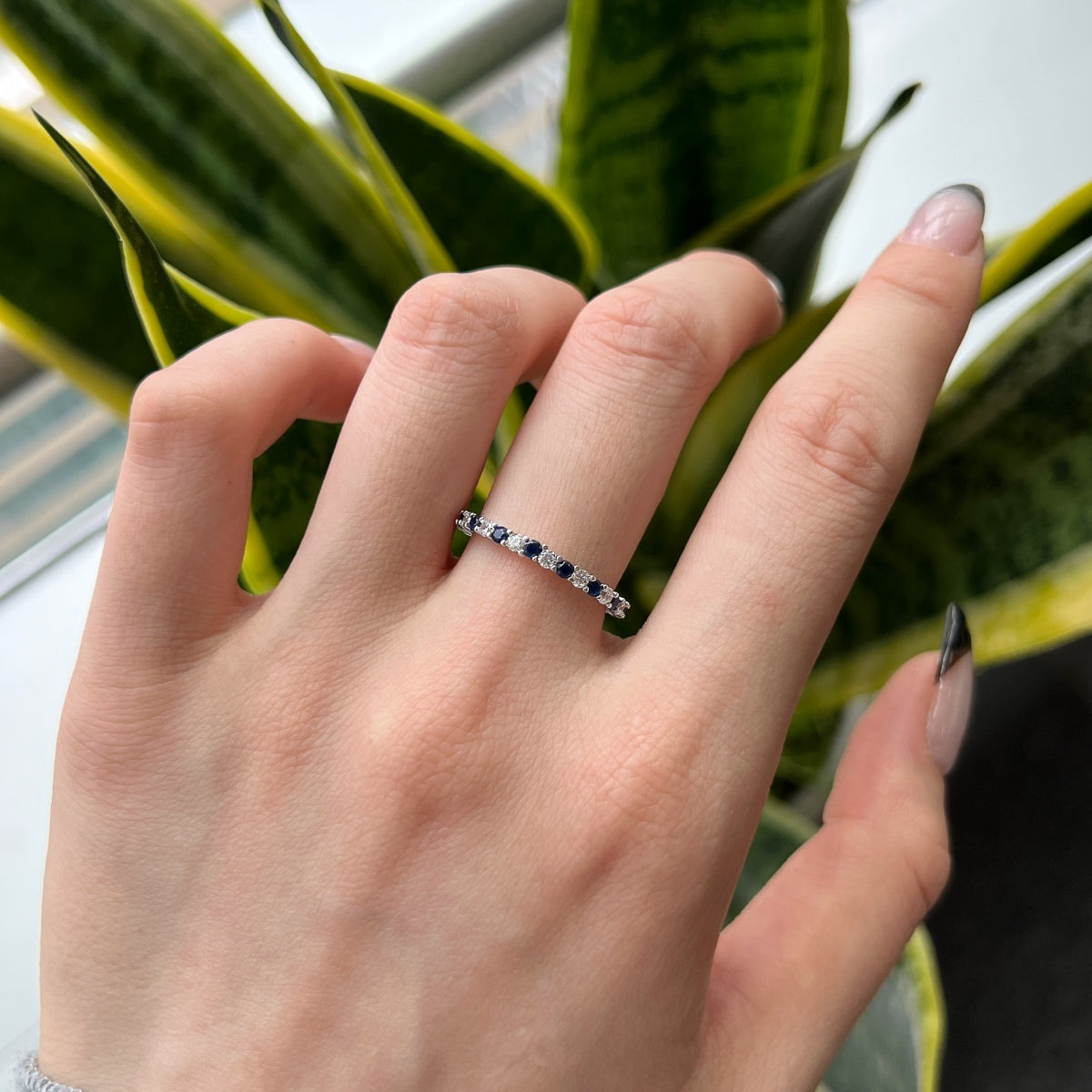 [Everoly JW]Exquisiter bunter Tennisring mit Rundschliff