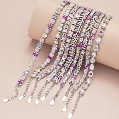 [Everoly JW]Zierliches strahlendes Smaragdschliff-Tagesarmband