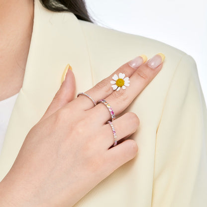 [Everoly JW]Eleganter, lebendiger Alltagsring mit rundem Schliff