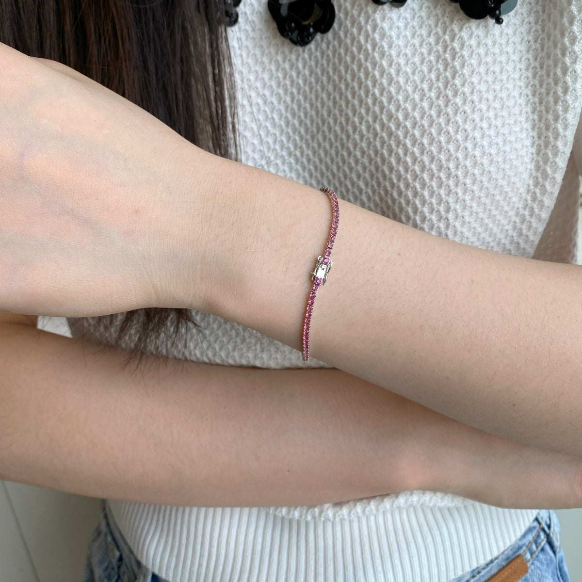 [Everoly JW]眩いほど美しいカラフルなラウンドカットのデイリーブレスレット