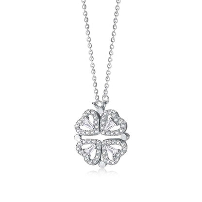 [Everoly JW] Verzierte Halskette in Herzform mit Schliffblumen