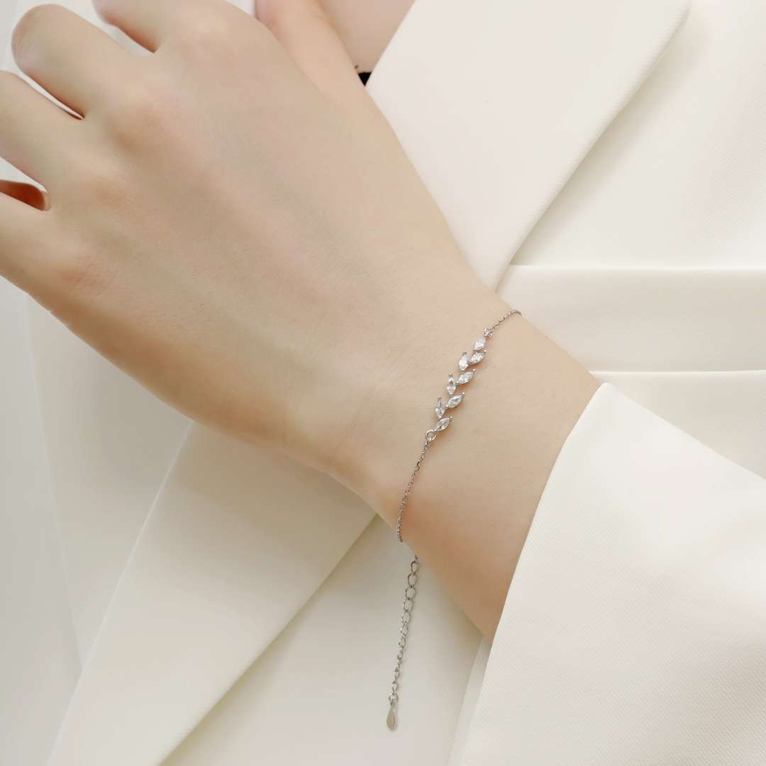 [Everoly JW]Elegantes Armband in Weizenblattform