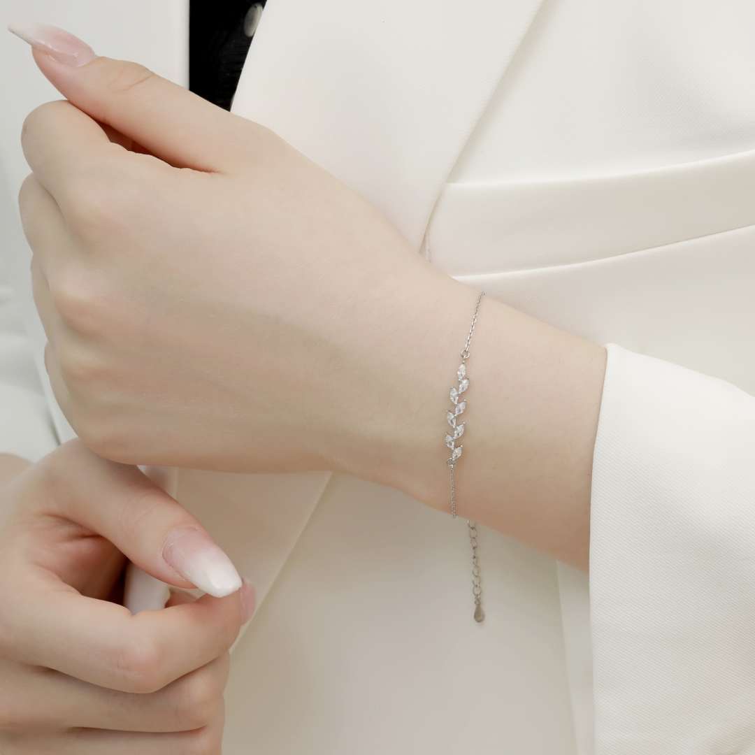 [Everoly JW]Elegantes Armband in Weizenblattform