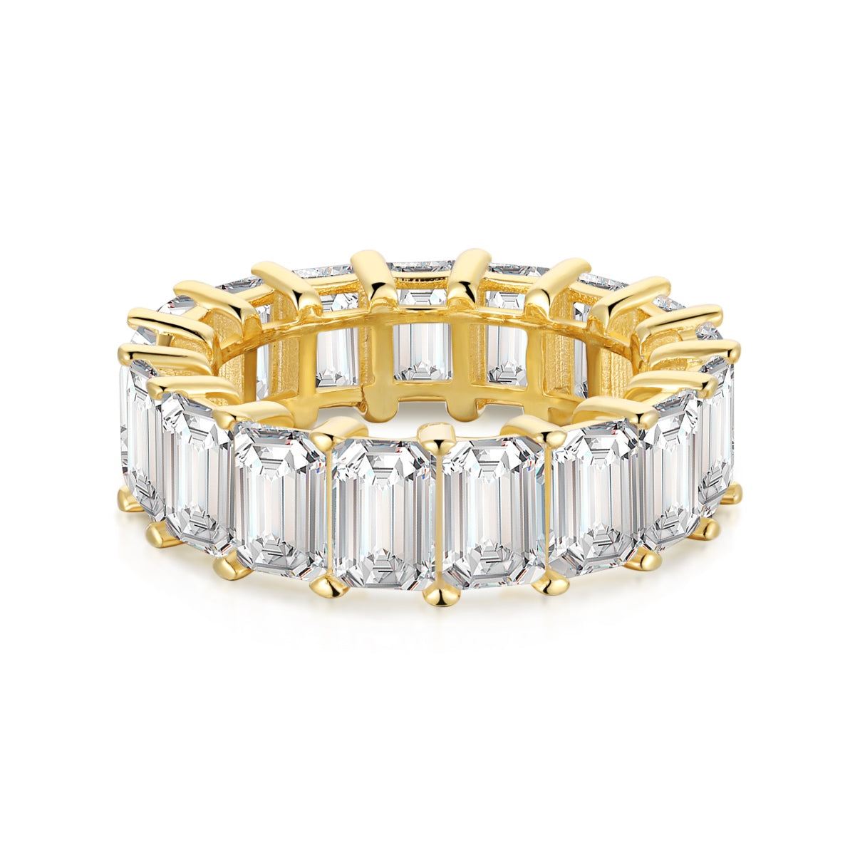[Everoly JW]Eleganter Tennisring im Smaragdschliff mit 0,75 Karat