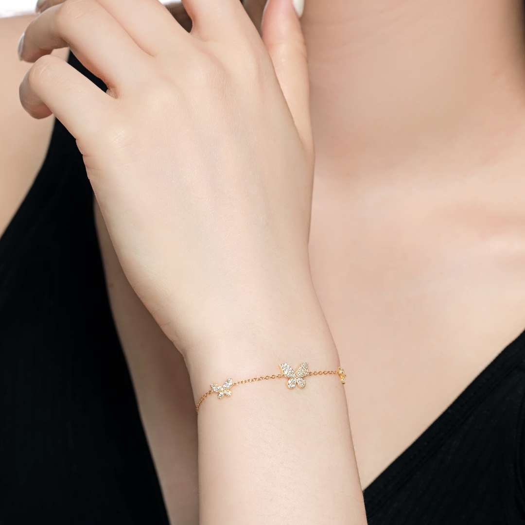 [Everoly JW] Zartes Armband mit Schmetterlingsanhänger