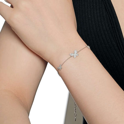 [Elitejewels]Delicate Butterfly Pendant Bracelet