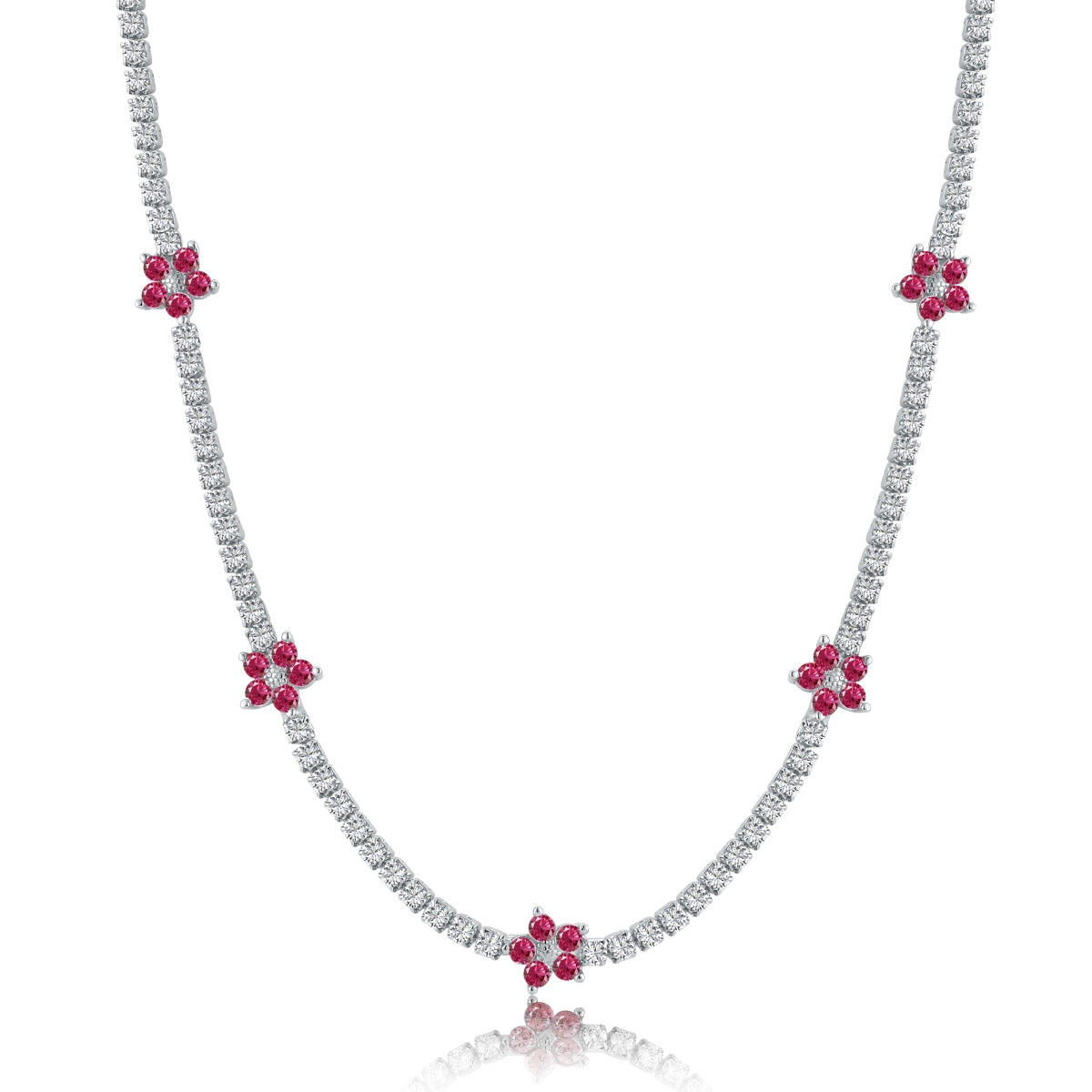 [Everoly JW]Luxuriöse bunte Blumen-Tennis-Halskette