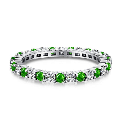 [Everoly JW]Exquisiter bunter Tennisring mit Rundschliff