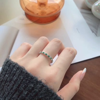 [Everoly JW]Exquisiter bunter Tennisring mit Rundschliff