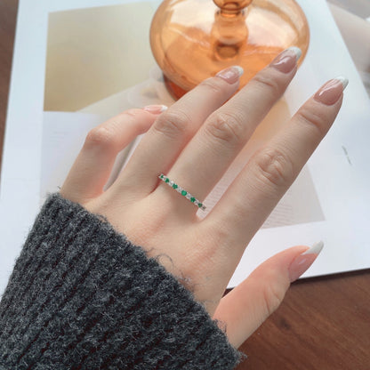 [Everoly JW]Exquisiter bunter Tennisring mit Rundschliff
