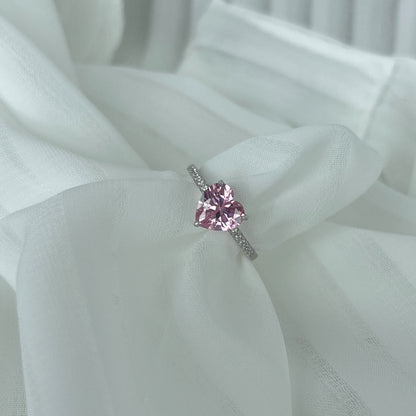 [Elitejewels]2.0 Carat Dazzling Lustrous Heart Cut Lover Ring