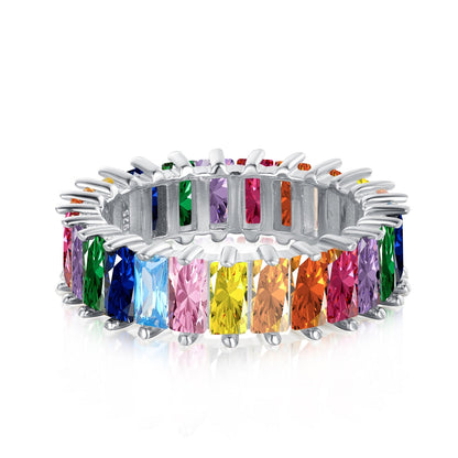 [Everoly JW]Einzigartiger farbenfroher Ring im Radiantschliff