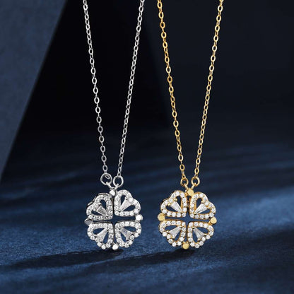 [Everoly JW] Verzierte Halskette in Herzform mit Schliffblumen