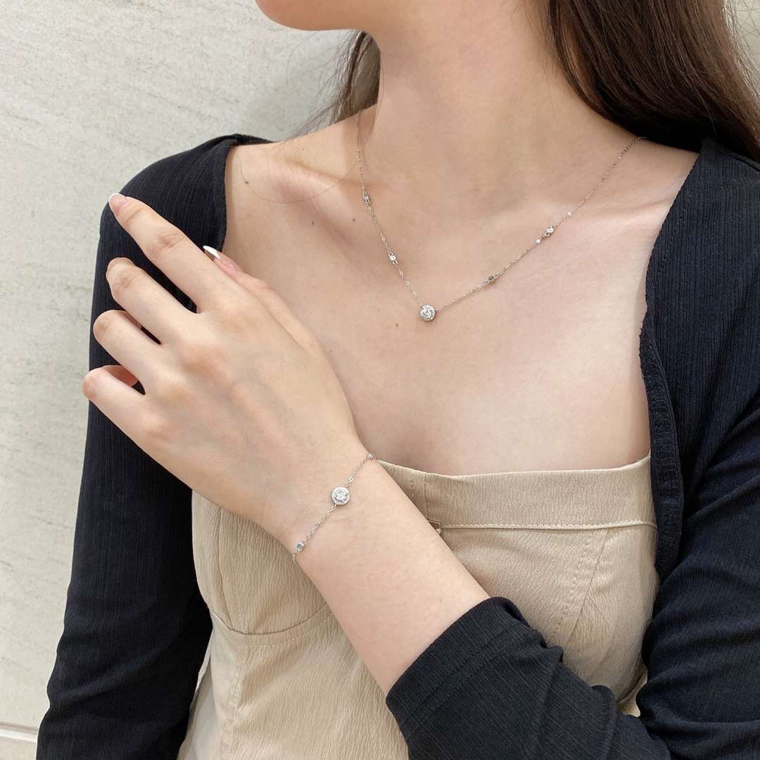 [Everoly JW]Schillerndes Armband mit rundem Schliff