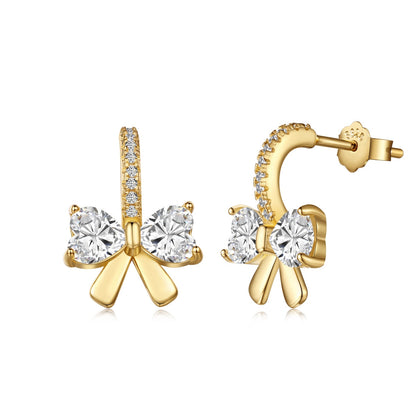 [Elitejewels]Exquisite Earrings With Heart-Shaped Bow Design