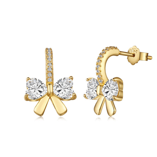 [Elitejewels]Exquisite Earrings With Heart-Shaped Bow Design